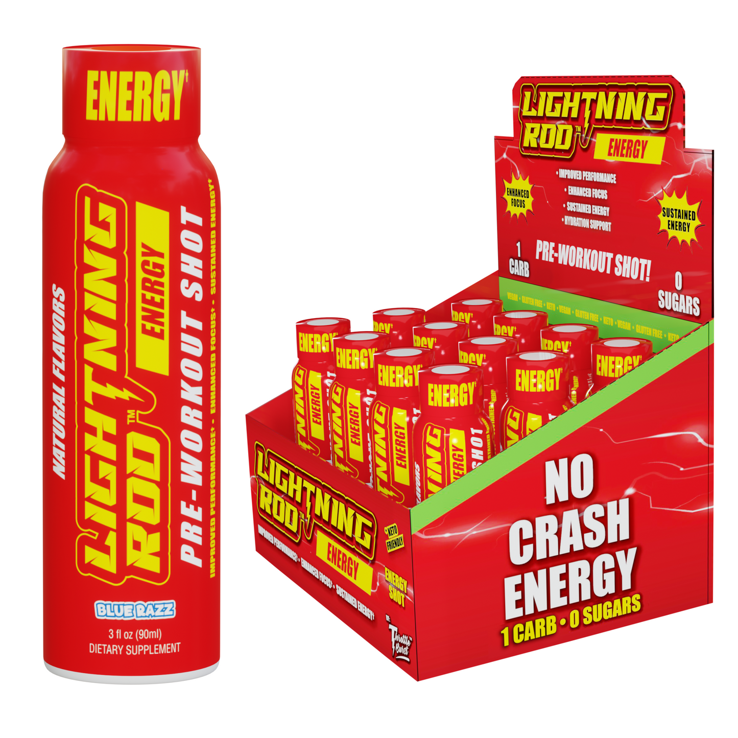 Wholesale - Lightning Rod Energy Pre Workout Shot Case (48 Units)