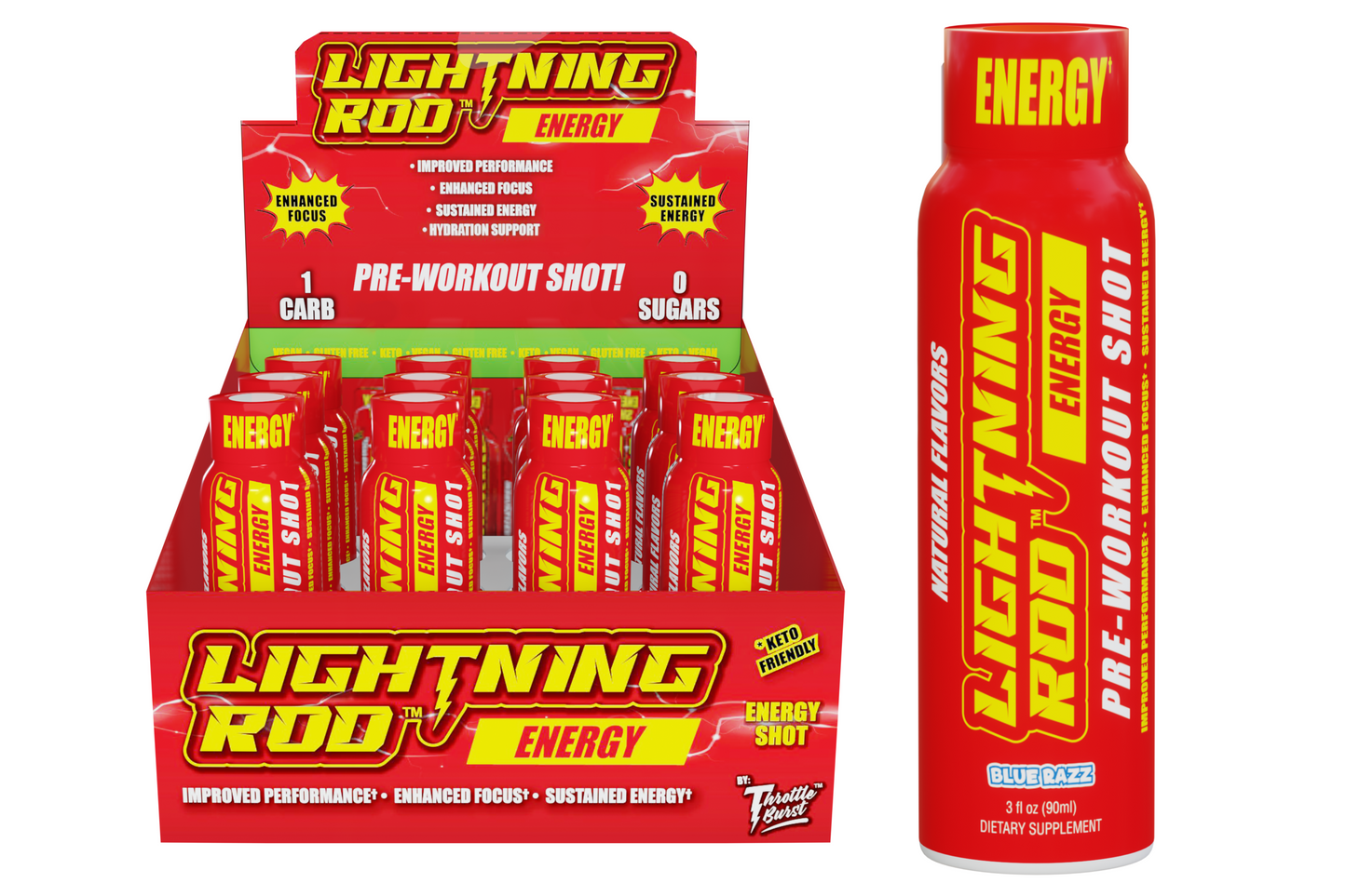 Wholesale - Lightning Rod Energy Pre Workout Shot Case (48 Units)