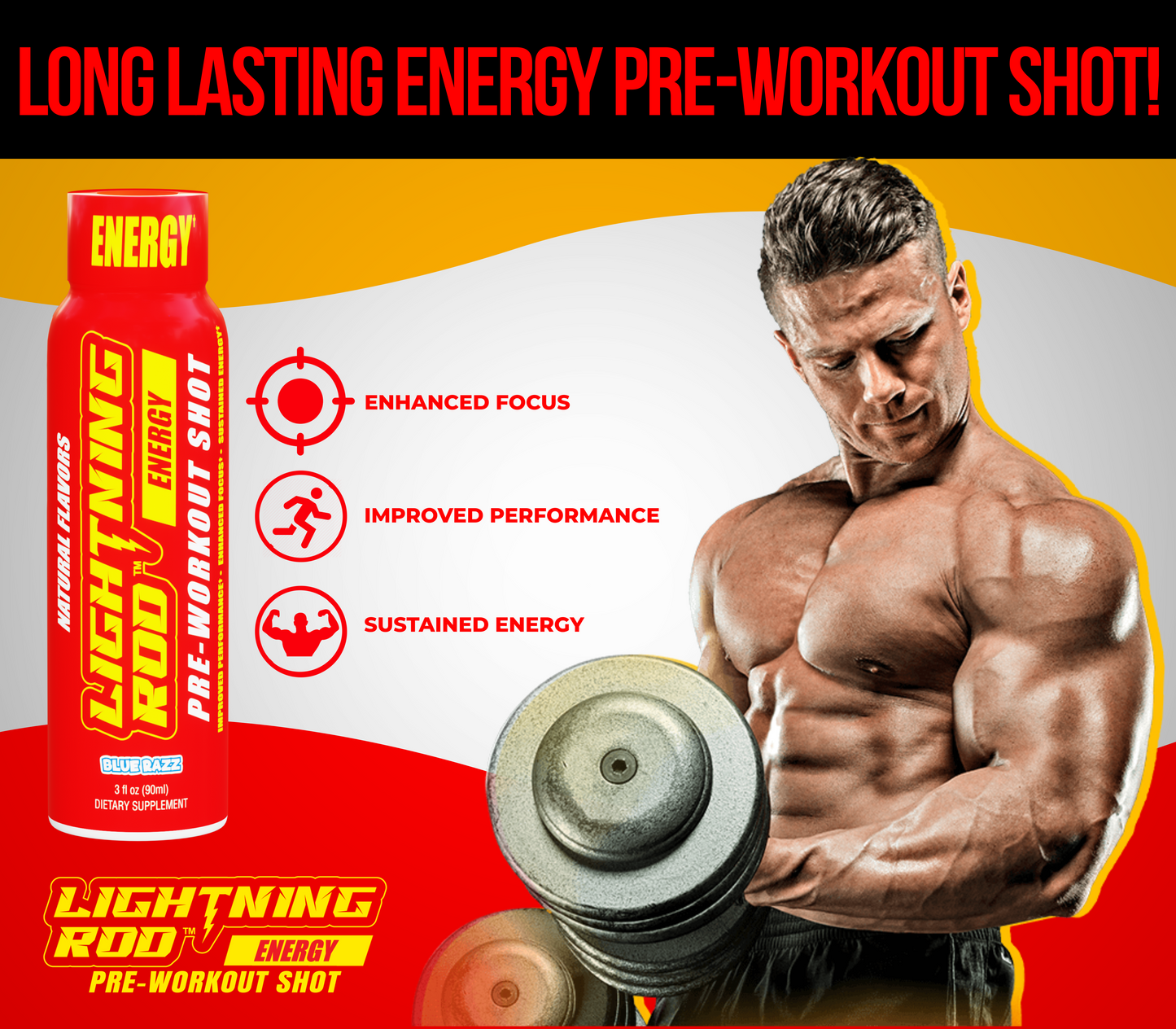 Wholesale - Lightning Rod Energy Pre Workout Shot Case (48 Units)